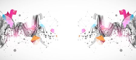 Abstract swirling colored geometric composition.のイラスト素材