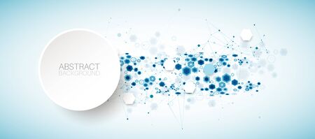 Abstract blue hexagon futuristic background for design works.のイラスト素材