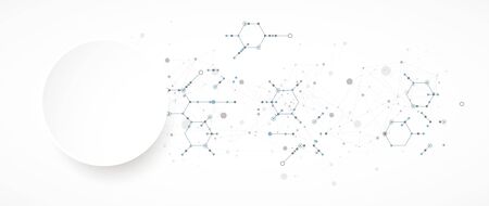 Template for science and technology presentation. Plexus style background.のイラスト素材