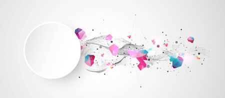 Abstract  with waves and plexus effect.のイラスト素材