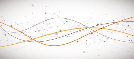 Template for science and technology presentation. Plexus style background.のイラスト素材