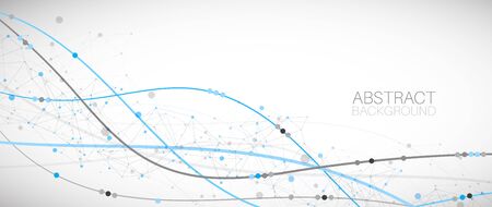 Template for science and technology presentation. Plexus style background.のイラスト素材
