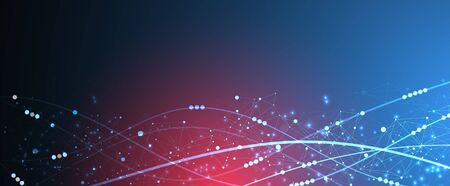 Template for science and technology presentation. Plexus style background.のイラスト素材