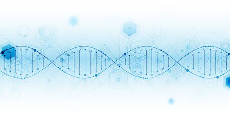 Science template, abstract background with a DNA molecules. Vector illustration.のイラスト素材