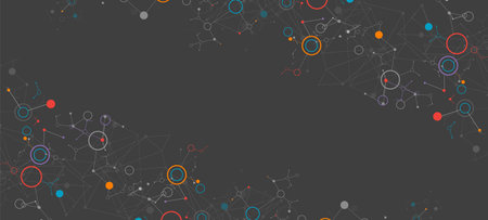 Geometric abstract background with connected line and dots. Futuristic digital background for...