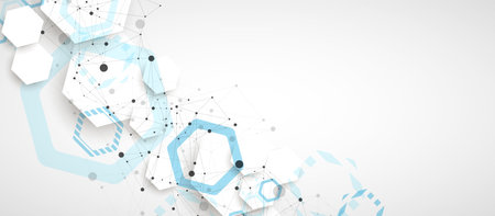 Abstract blue hexagon futuristic background for design works. Science and technology.