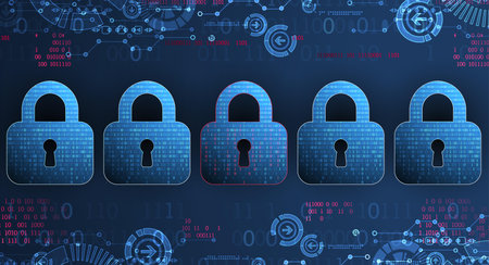 Padlock icon.Ppersonal data security Illustrates cyber data or information privacy idea. Color...