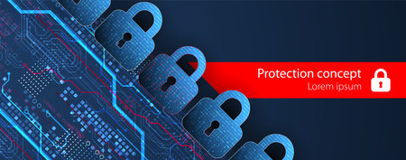 Personal data security Illustrates cyber data or information privacy idea. Color abstract  internet...