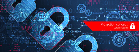 Personal data security Illustrates cyber data or information privacy idea. Color abstract  internet...
