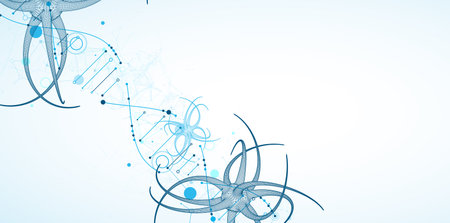 DNA chain. Biotechnology, biochemistry, science, medicine concept.のイラスト素材