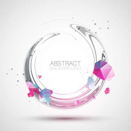 Abstract swirling. Futuristic geometric composition. Background for design works.のイラスト素材