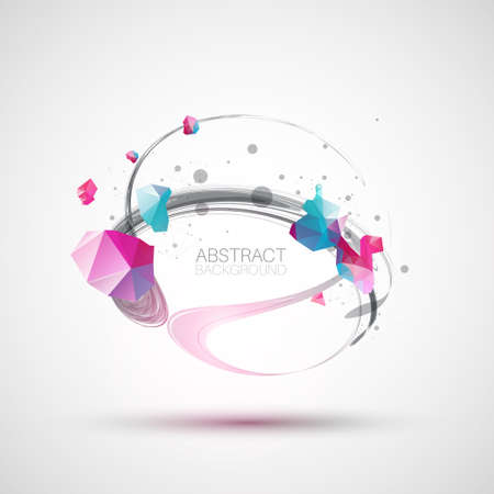 Abstract swirling. Futuristic geometric composition. Background for design works.のイラスト素材