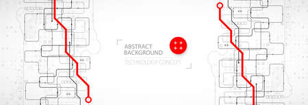 Abstract technology concept. Circuit board, high computer background. Vector illustration with space for content, web - template, business tech presentation.のイラスト素材