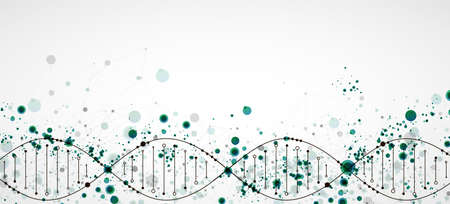 Science template, wallpaper or banner with a DNA virus molecules.  Vector illustration.のイラスト素材