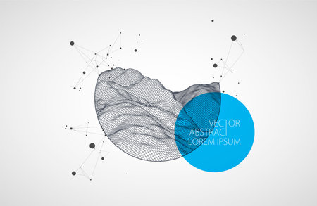 Modern science or technology elements. Trendy abstract background. Cyberspace surface illustration....