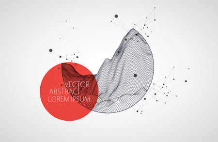 Modern science or technology elements. Trendy abstract background. Cyberspace surface illustration....