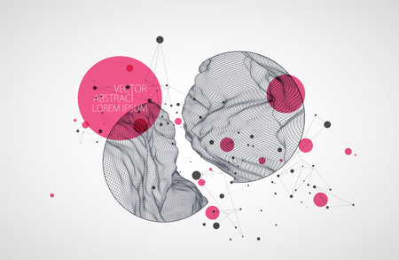 Modern science or technology elements. Trendy abstract background. Cyberspace surface illustration....