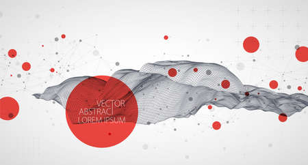 Wireframe background with plexus effect. Futuristic vector illustration.のイラスト素材