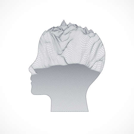 Toporgagraphy in the contour. The human head is made in the style of a frame. Vector art.のイラスト素材
