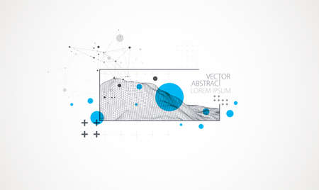 Modern science or technology elements in square. Trendy abstract background. Surface illustration. Vector.のイラスト素材