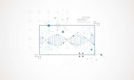 Art science template, wallpaper or banner with a DNA molecules.のイラスト素材