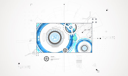 Abstract technology background. Communication concept, futuristic digital innovation background. Vector illustrationのイラスト素材