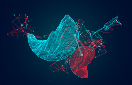 Modern science or technology elements. Trendy abstract background. Cyberspace surface illustration. Vector.のイラスト素材