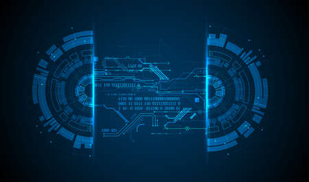 Abstract half-circle technology circuit board. Communication concept.のイラスト素材
