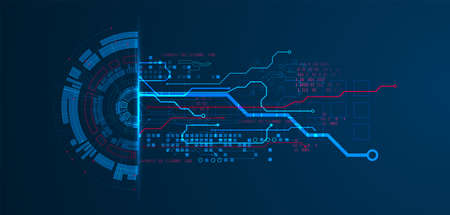 Abstract half-circle technology circuit board. Communication concept.のイラスト素材