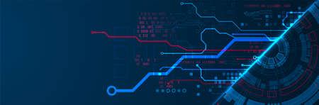 Abstract half-circle technology circuit board. Communication concept.のイラスト素材