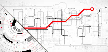 Abstract half-circle technology circuit board. Communication concept.のイラスト素材