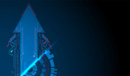 Abstract half-circle technology circuit board. Communication concept.のイラスト素材