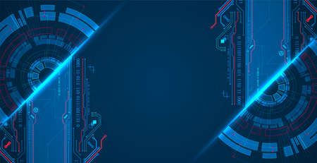 Abstract half-circle technology circuit board. Communication concept.のイラスト素材