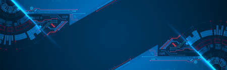 Abstract half-circle technology circuit board. Communication concept.のイラスト素材