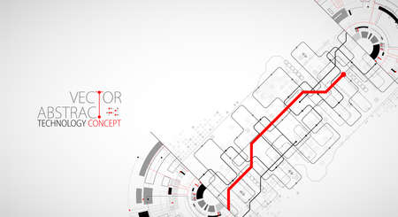 Abstract half-circle technology circuit board. Communication concept.のイラスト素材