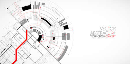 Abstract half-circle technology circuit board. Communication concept.のイラスト素材