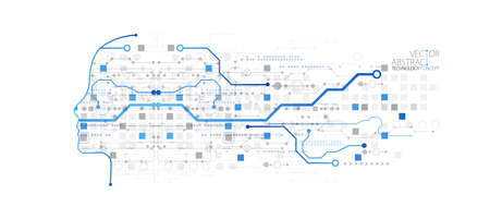 Artificial intelligence concept. Technology background. Vector science illustrationのイラスト素材