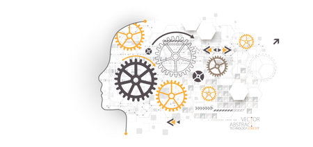 Artificial intelligence concept. Technology background. Vector science illustration