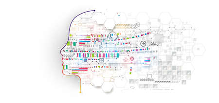 Artificial intelligence concept. Technology background. Vector science illustrationのイラスト素材