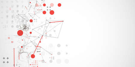 Technology background with plexus effect. Big data concept. Binary computer code. Vector illustration.のイラスト素材