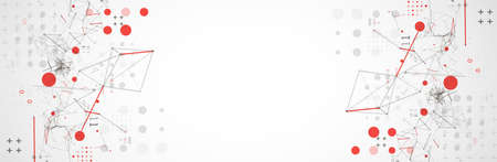 Technology background with plexus effect. Big data concept. Binary computer code. Vector illustration.のイラスト素材