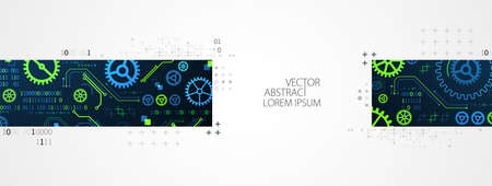 Abstract horizontal technology background. Communication concept, futuristic digital innovation background. Vector illustrationのイラスト素材