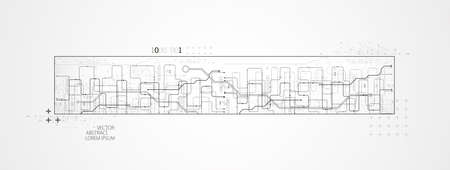 Abstract horizontal technology background. Communication concept, futuristic digital innovation background. Vector illustrationのイラスト素材