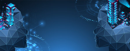 Artificial intelligence (AI) and big data concept. Machine cyber mind.  Technology vector...