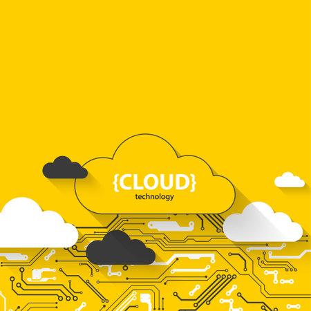 Cloud storage technology. Integrated digital web concept background.のイラスト素材