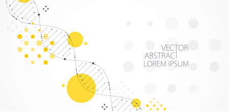 Science template, wallpaper or banner with a DNA molecules. Vector illustrationのイラスト素材