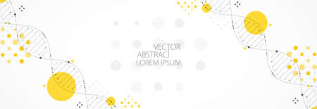 Science template, wallpaper or banner with a DNA molecules. Vector illustrationのイラスト素材