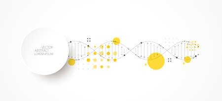 Science template, wallpaper or banner with a DNA molecules. Vector illustrationのイラスト素材
