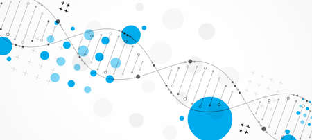 Science template, wallpaper or banner with a DNA molecules. Vector illustrationのイラスト素材