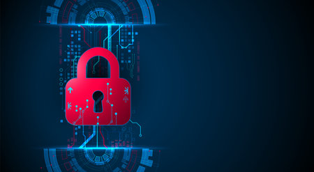 Personal data security Illustrates cyber data or information privacy idea. Color abstract  internet...